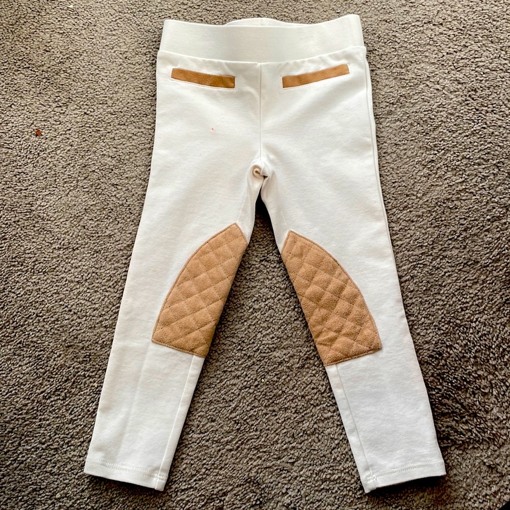 Janie and Jack cream and tan riding pants